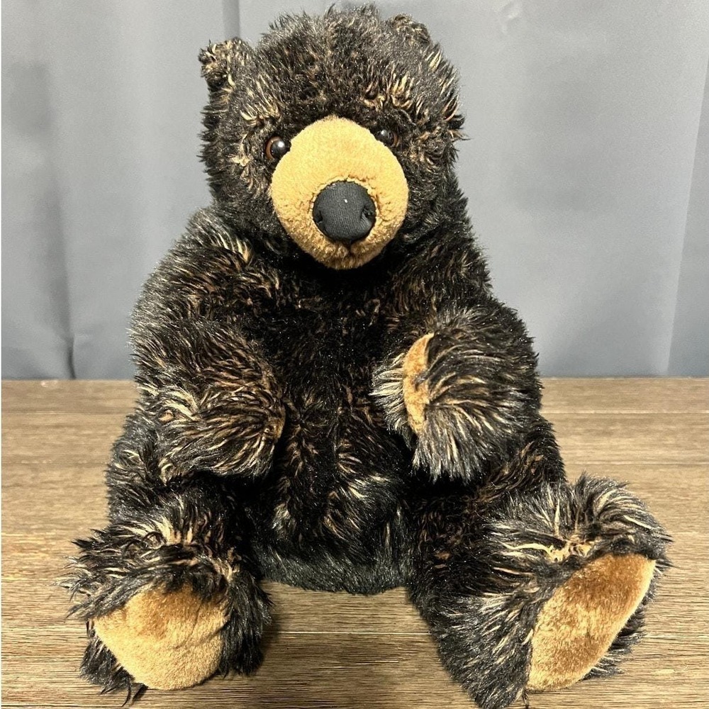 Vintage 1986 WWF Grizzly Bear Plush World Wide Fund Black Bear Stuffed Animal